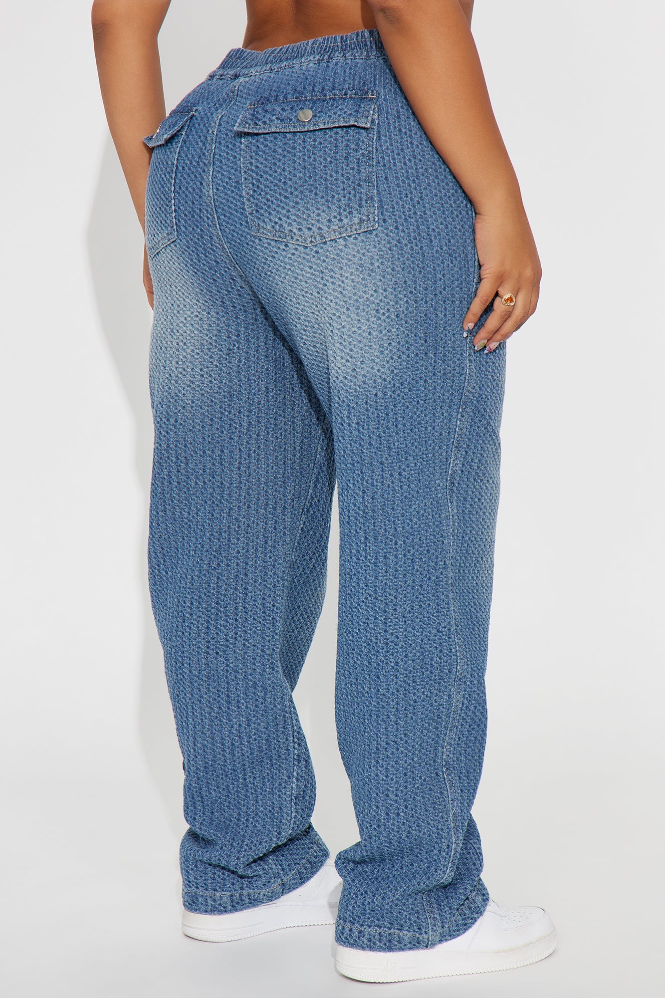 Nolita Loose Textured Jeans - Medium Wash