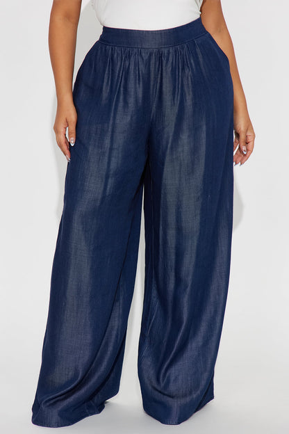 Gloriana Wide Leg Pant - Dark Wash
