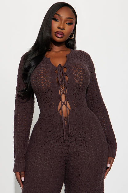 Ruth Sweater Jumpsuit - Chocolate