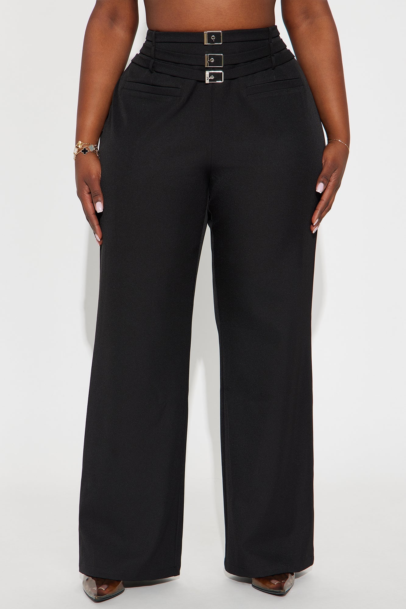 Meet The Deadline Wide Leg Trouser Pant 32″ - Black