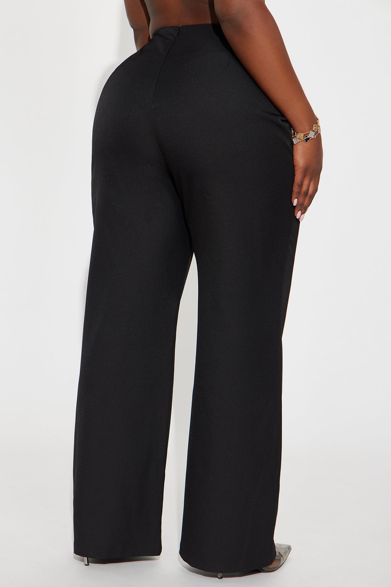 Meet The Deadline Wide Leg Trouser Pant 32″ - Black