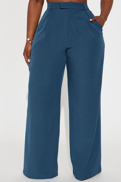 Etta Wide Leg Pant 33″ - Teal