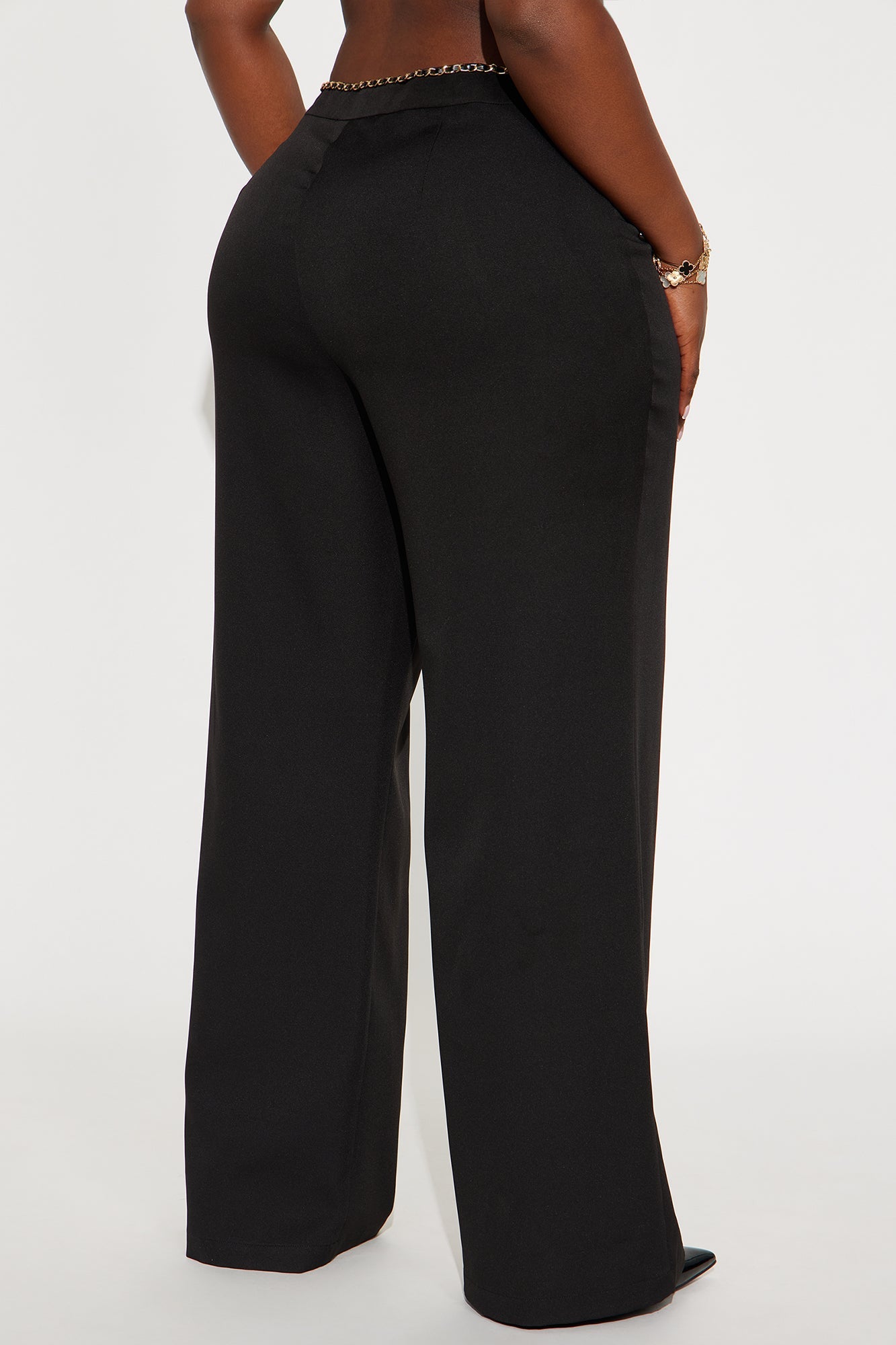 Sania Wide Leg Trouser Pant 33″ - Black