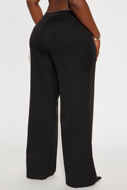 Sania Wide Leg Trouser Pant 33″ - Black