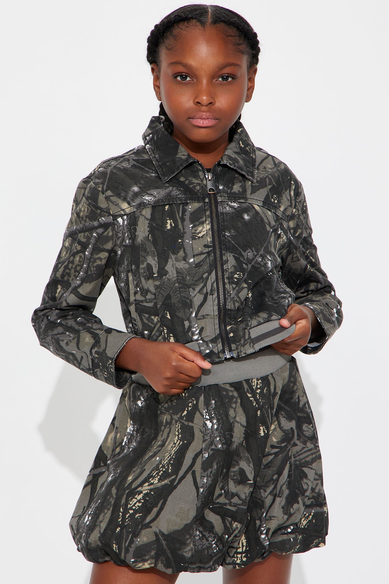 Mini Printed Bomber Jacket - Black/combo