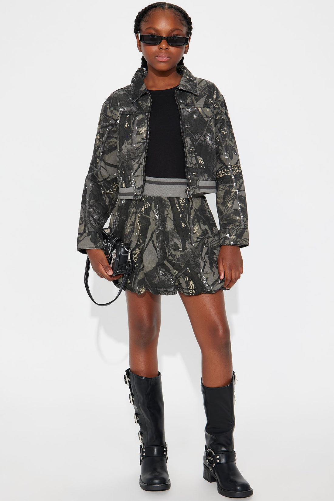 Mini Printed Bubble Skirt - Black/combo