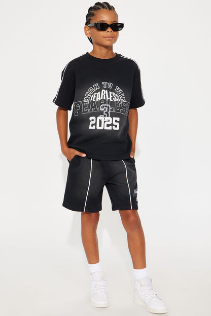 Mini Tyson Relaxed Just Go With It Shorts - Black Wash