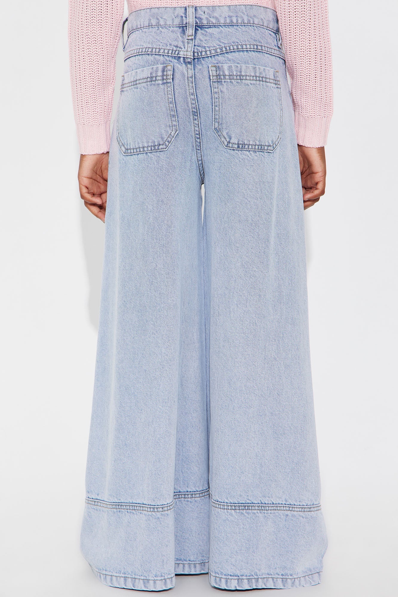 Mini Sunday Drapey Wide Leg Jeans - Light Wash