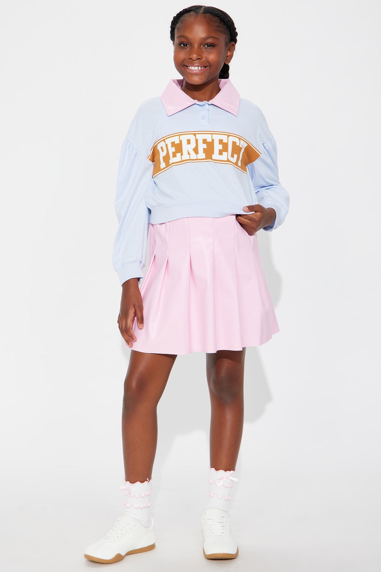 Mini Miss Perfect Skirt Set - Pink/combo