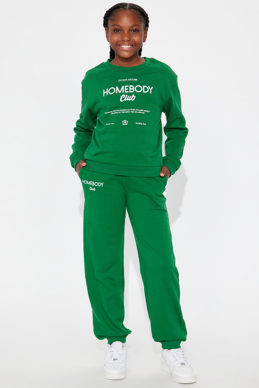 Mini Homebody Club Jogger Set - Kelly Green