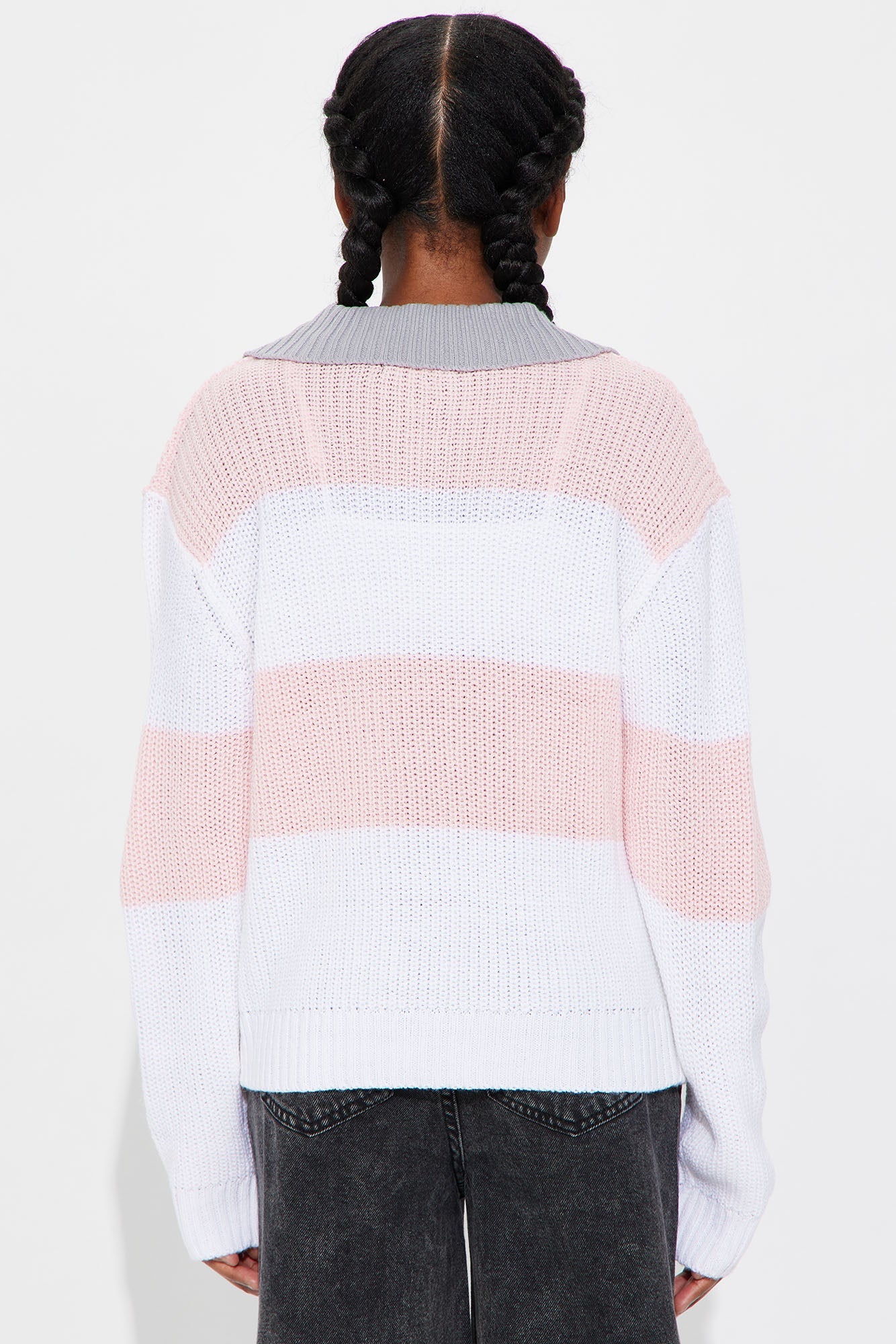 Mini Juliana Striped Sweater - Pink/combo