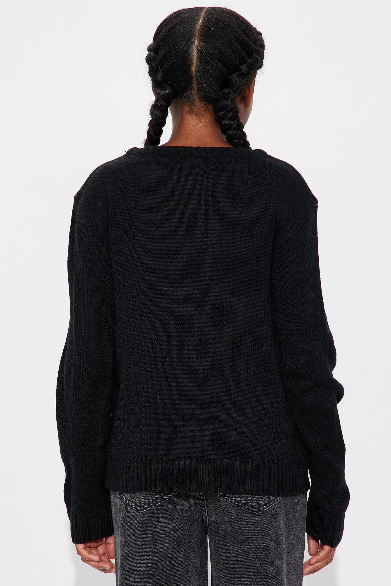 Mini Audrey Bow Sweater - Black