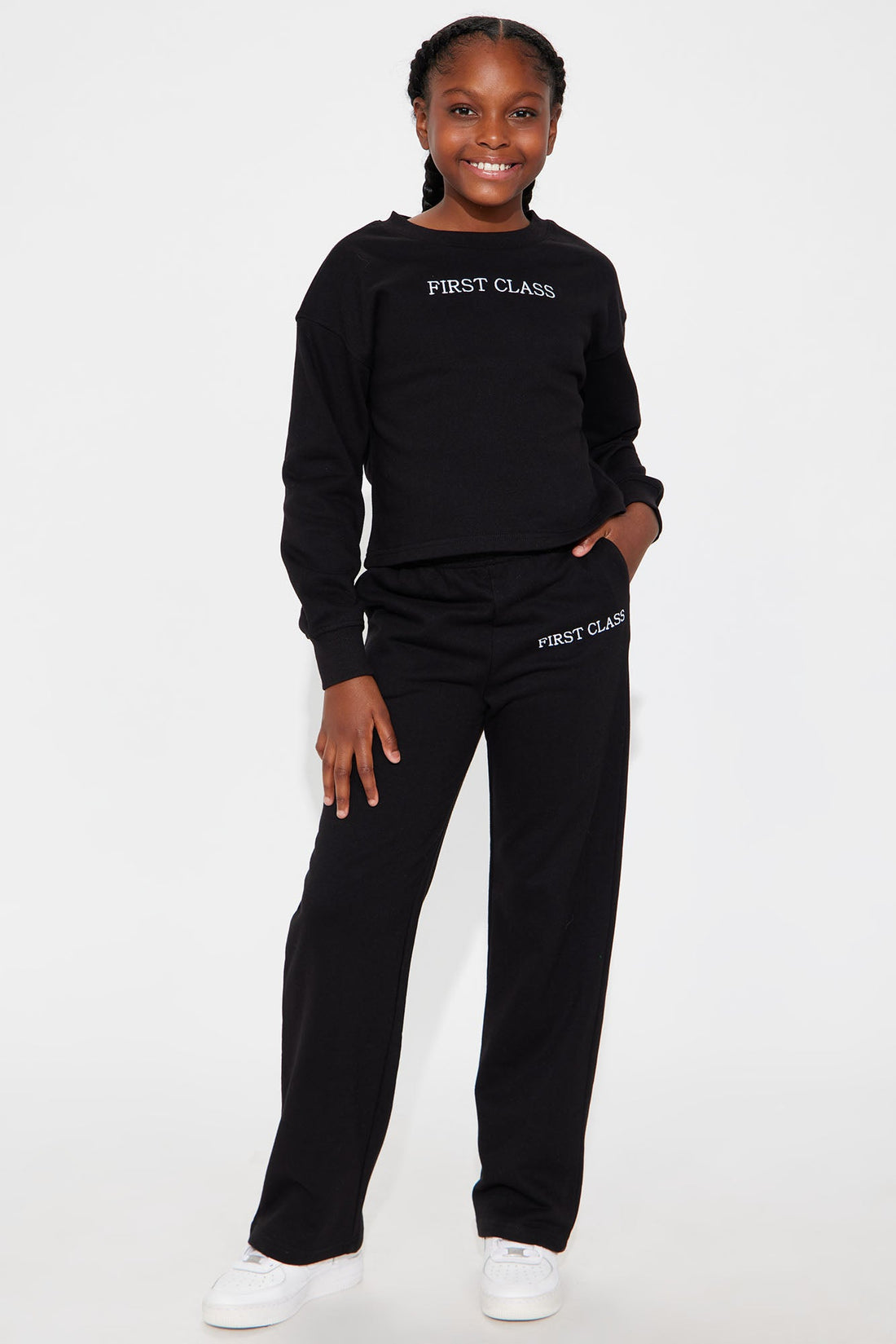 Mini First Class Only Pant Set - Black