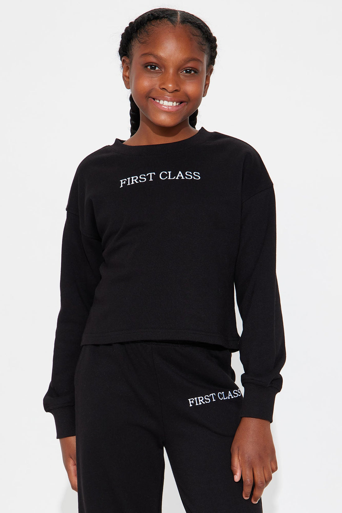 Mini First Class Only Pant Set - Black