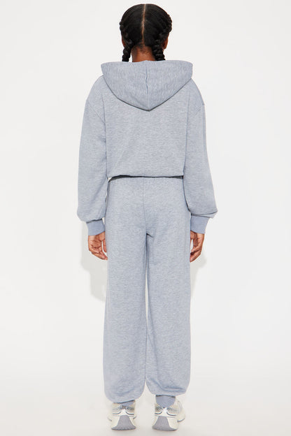 Mini Stella Cinched Waist Sweat Jumpsuit - Heather Grey