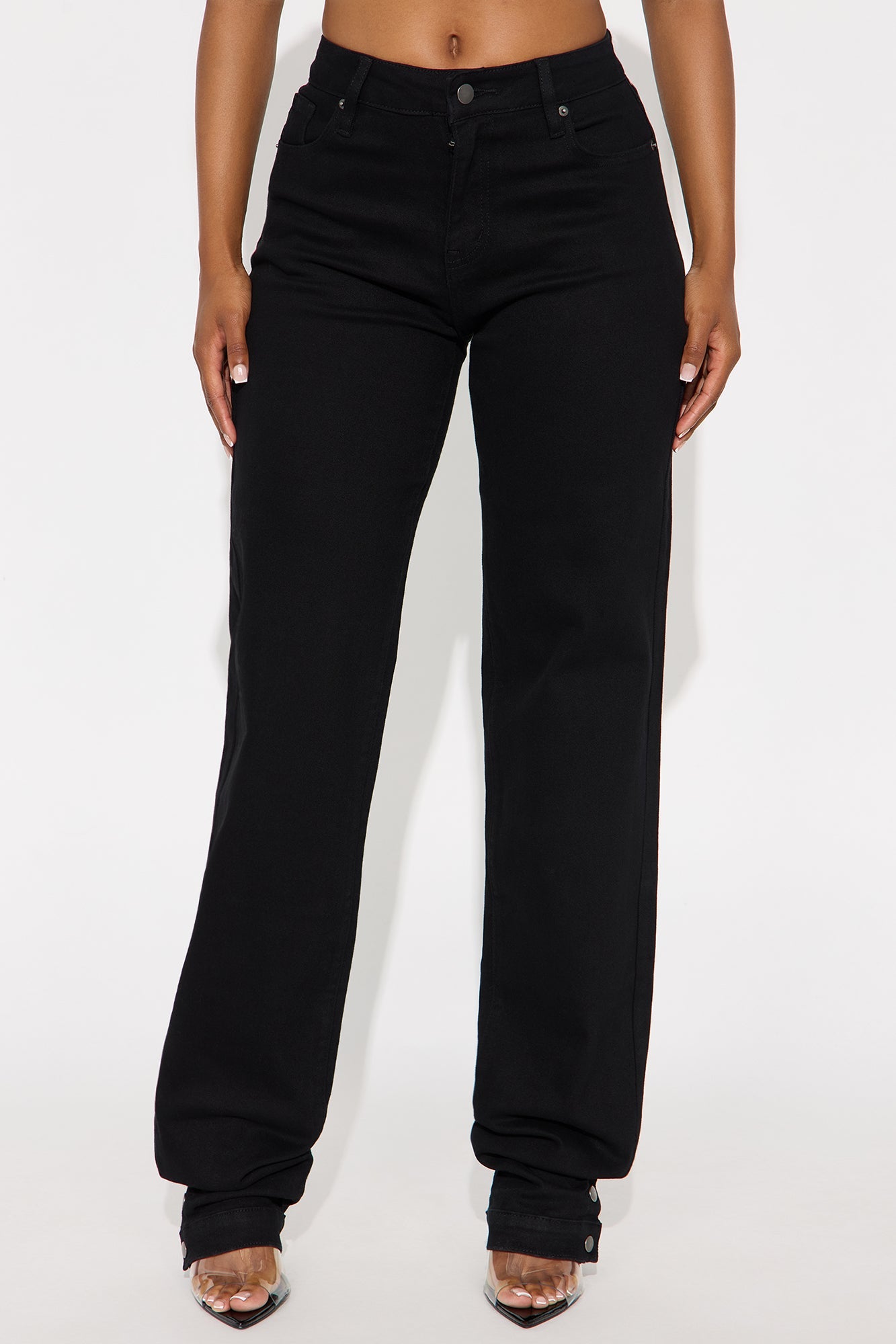 Bianca Low Rise Stacked Pant 33″ - Black