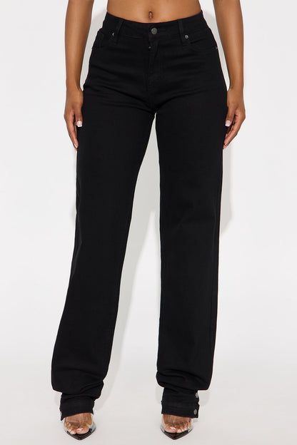 Bianca Low Rise Stacked Pant 33″ - Black