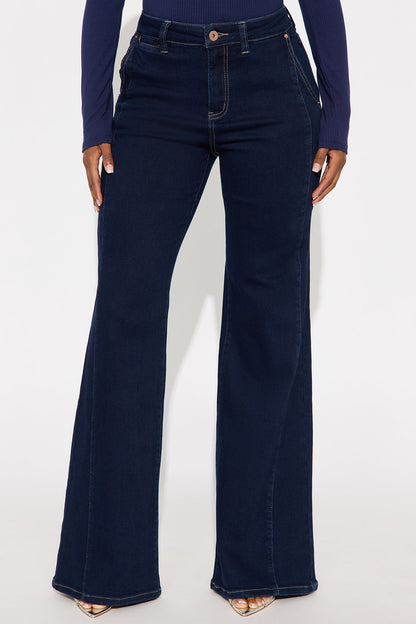 Iconic Stretch Trouser Wide Leg Jeans - Dark Denim