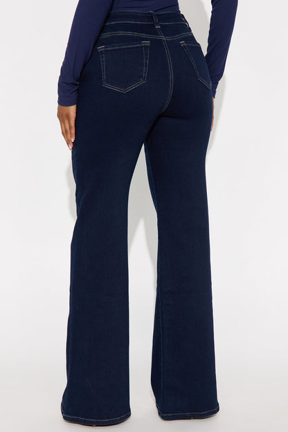 Iconic Stretch Trouser Wide Leg Jeans - Dark Denim