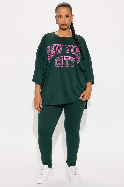 NYC Oversized T-shirt Leggings Set - Hunter