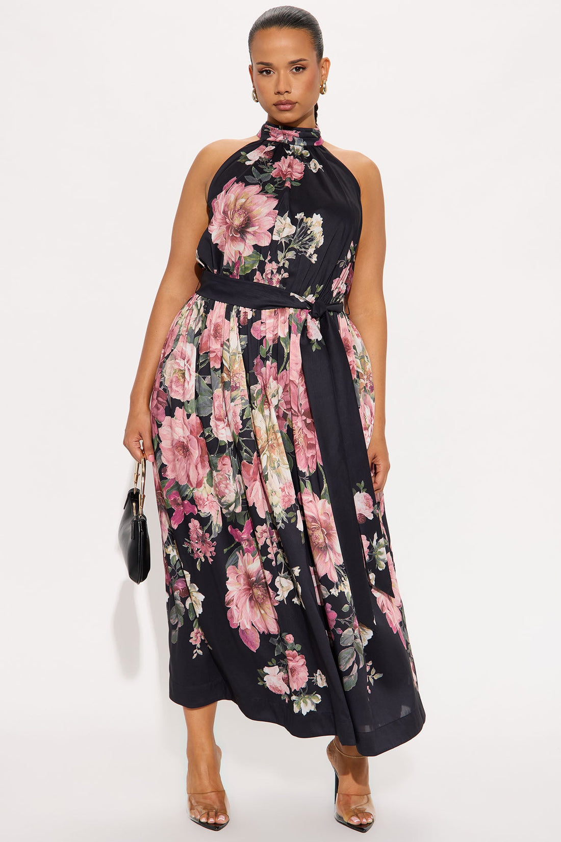 Keep Blushing Floral Maxi Dress - Black/combo