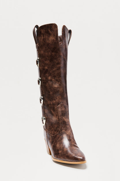 Gallop Heart Cowboy Boots - Brown
