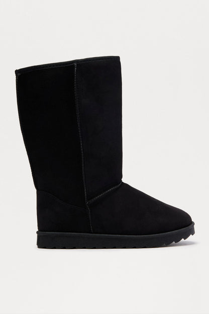 Frossie Faux Suede Boots - Black