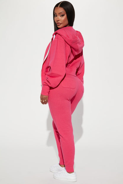 Chill Mode Hoodie And Jogger Set - Pink
