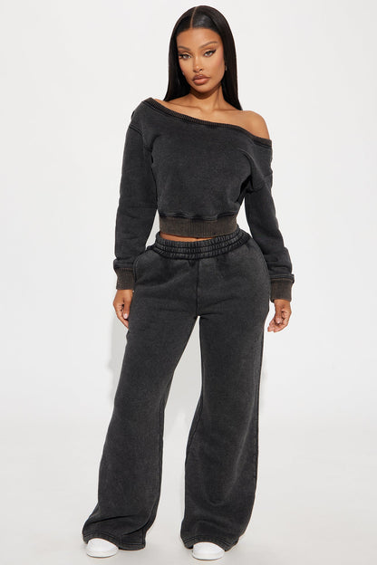 Sammie Fleece Pant Set - Black