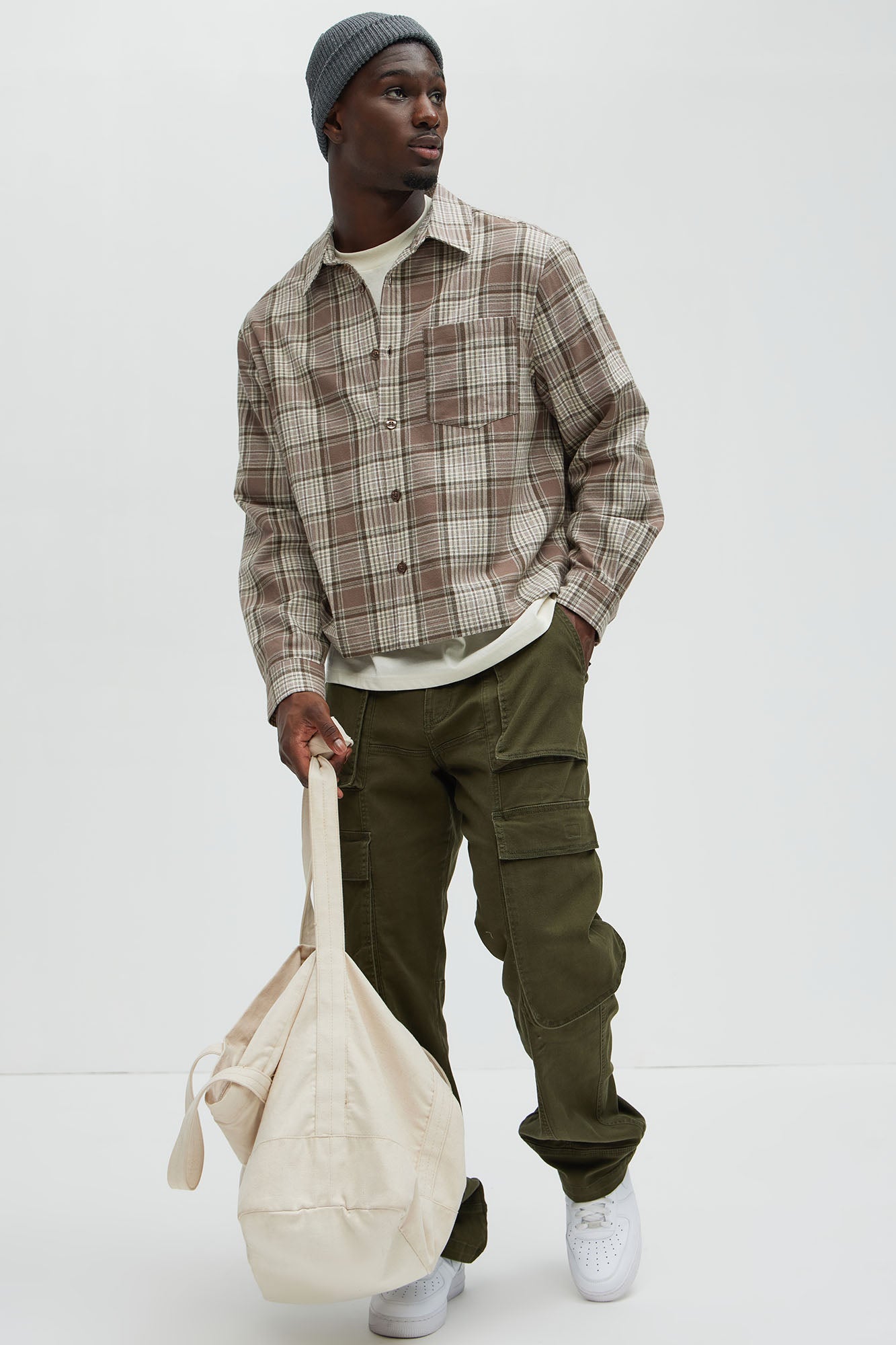 Psyche Straight Cargo Jeans - Olive