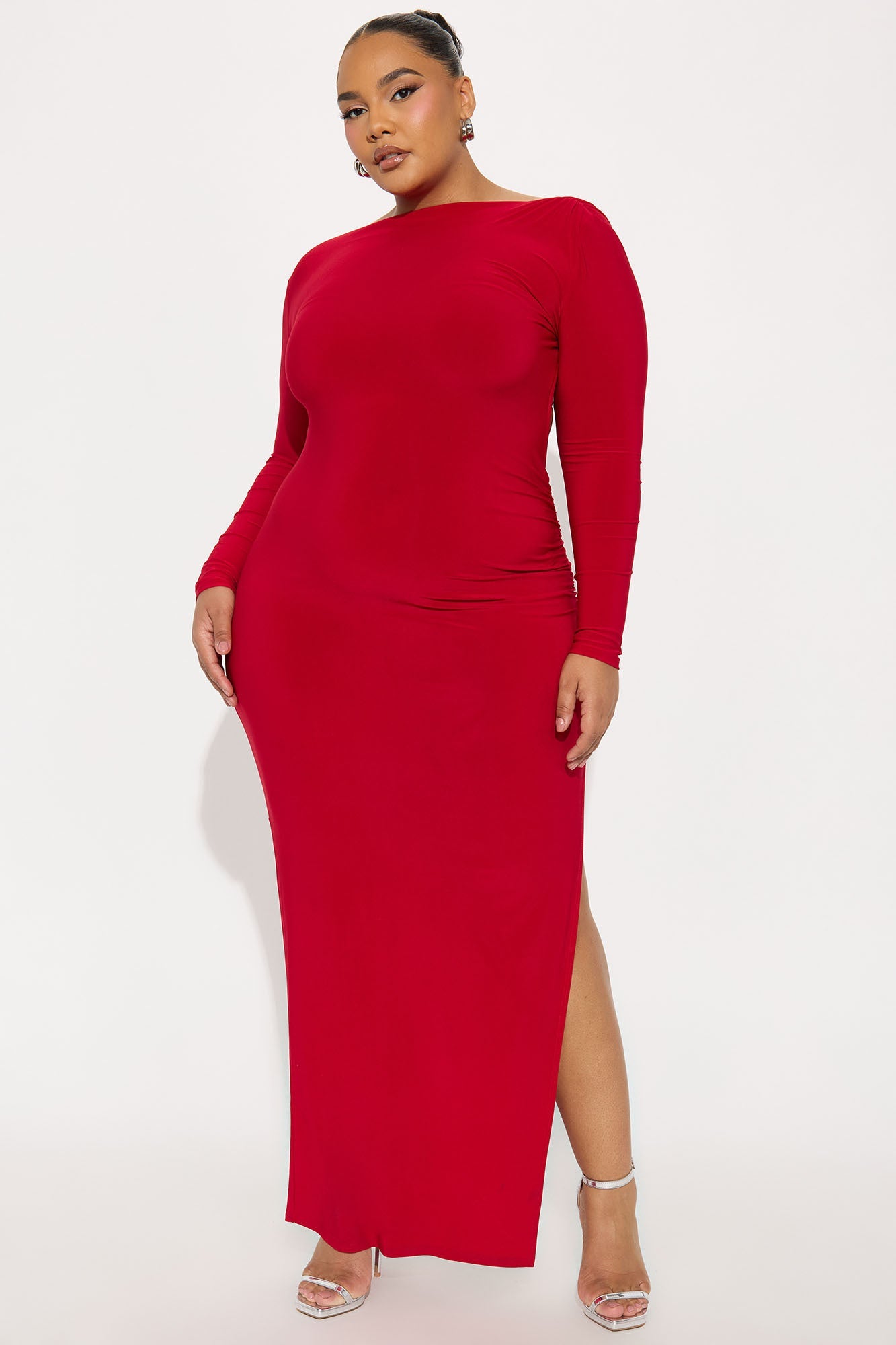 Hearts Home Backless Maxi Dress - Red
