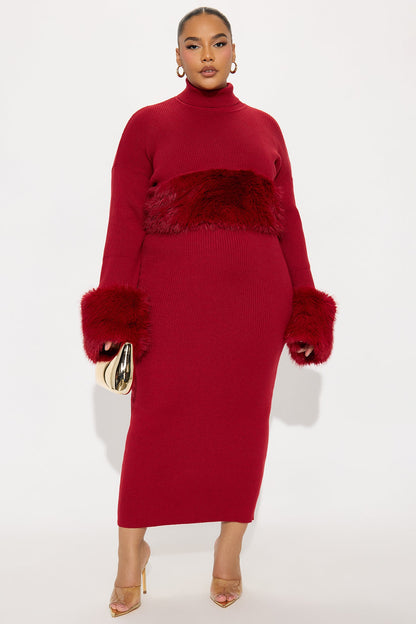 On The Town Maxi Dress Set - DarkRed