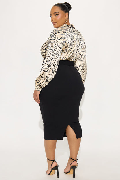 Make It Meet Midi Dress - Black/combo