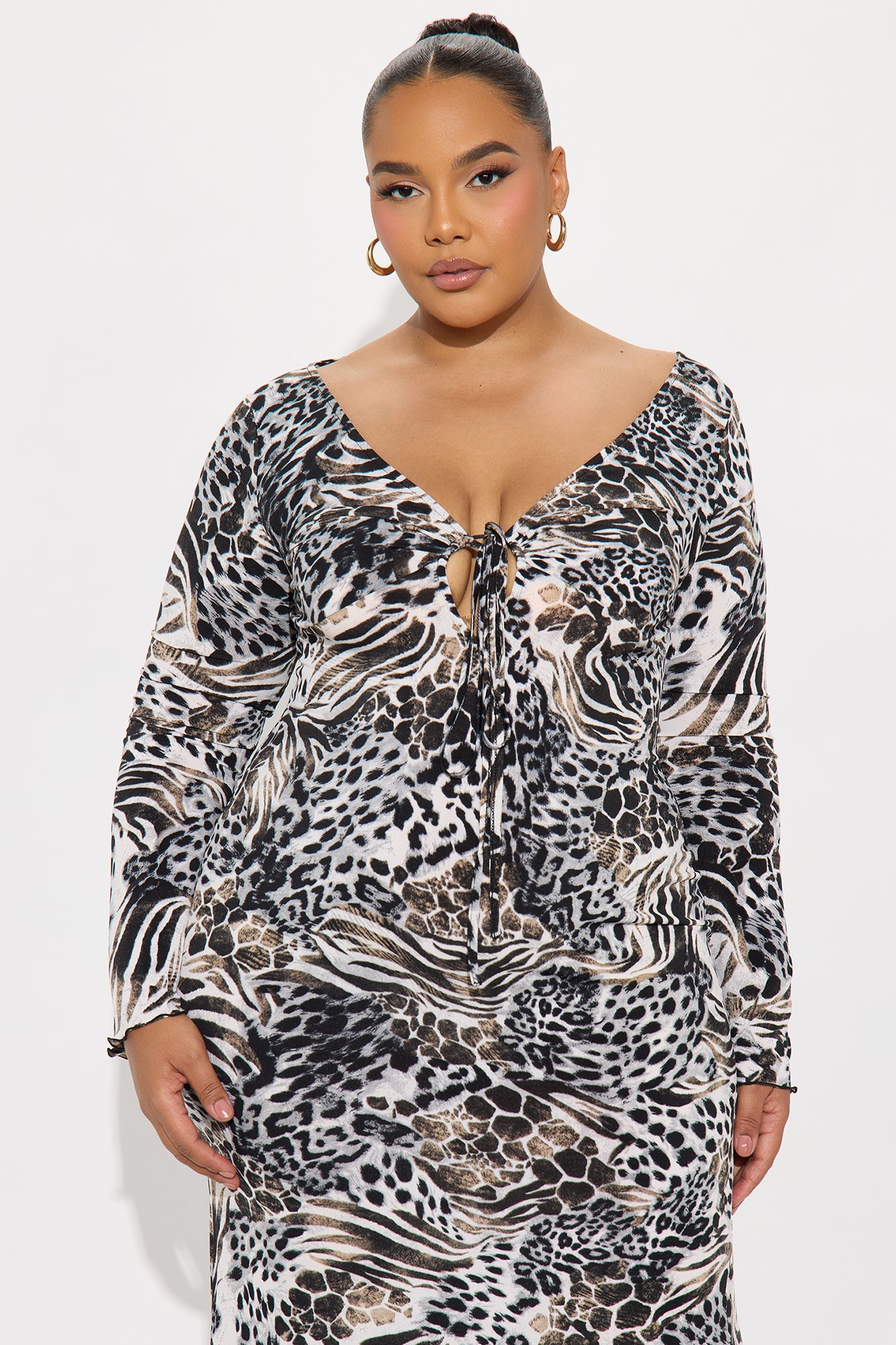 Wildly In Love Maxi Dress - Grey/combo
