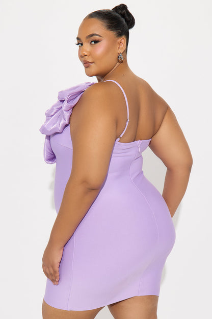 Ready For My Close Up Ruffle Bandage Mini Dress - Lavender