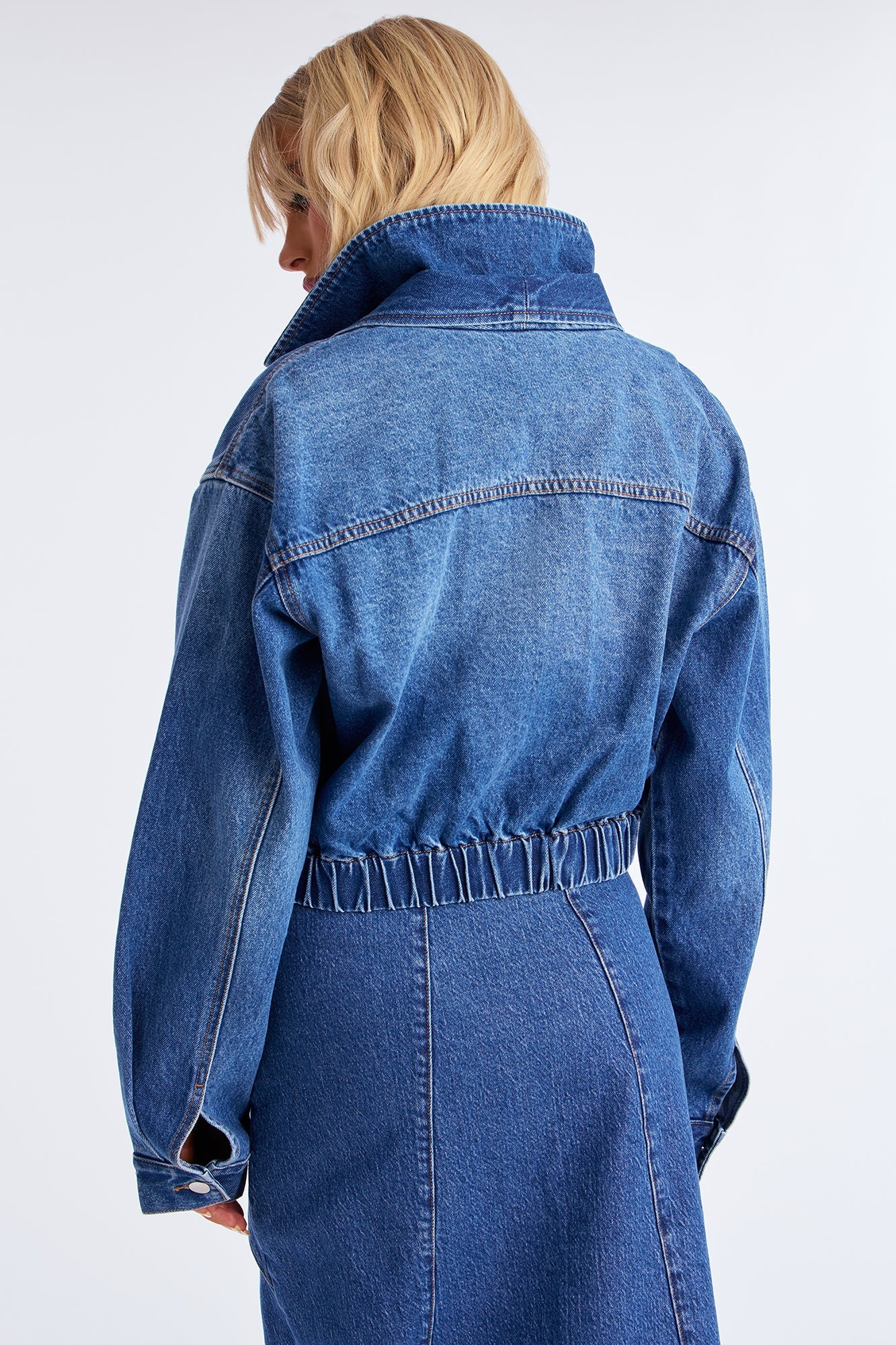 Isabel Denim Bomber Jacket - Medium Wash