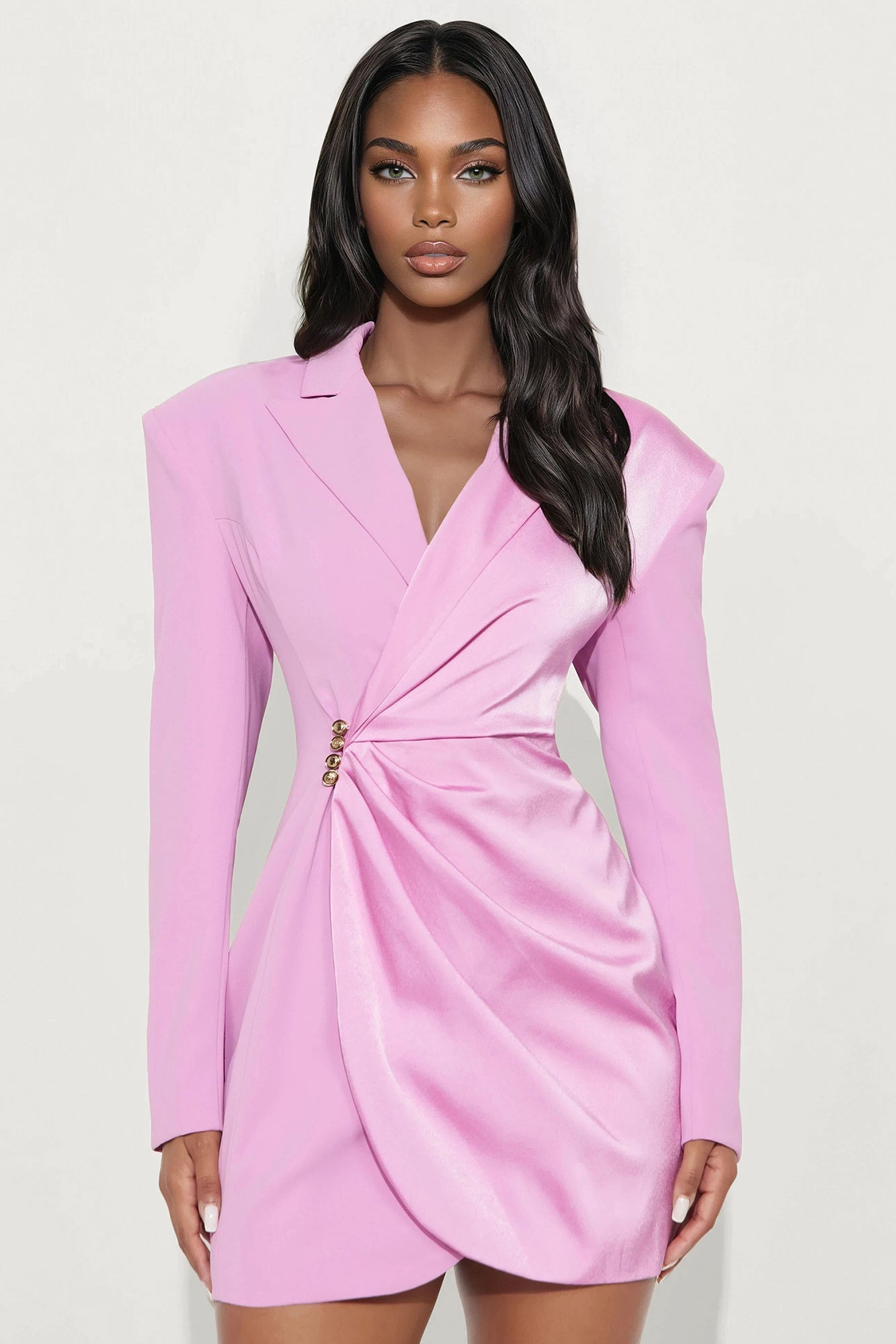 Under Oath Wrap Mini Dress - Pink