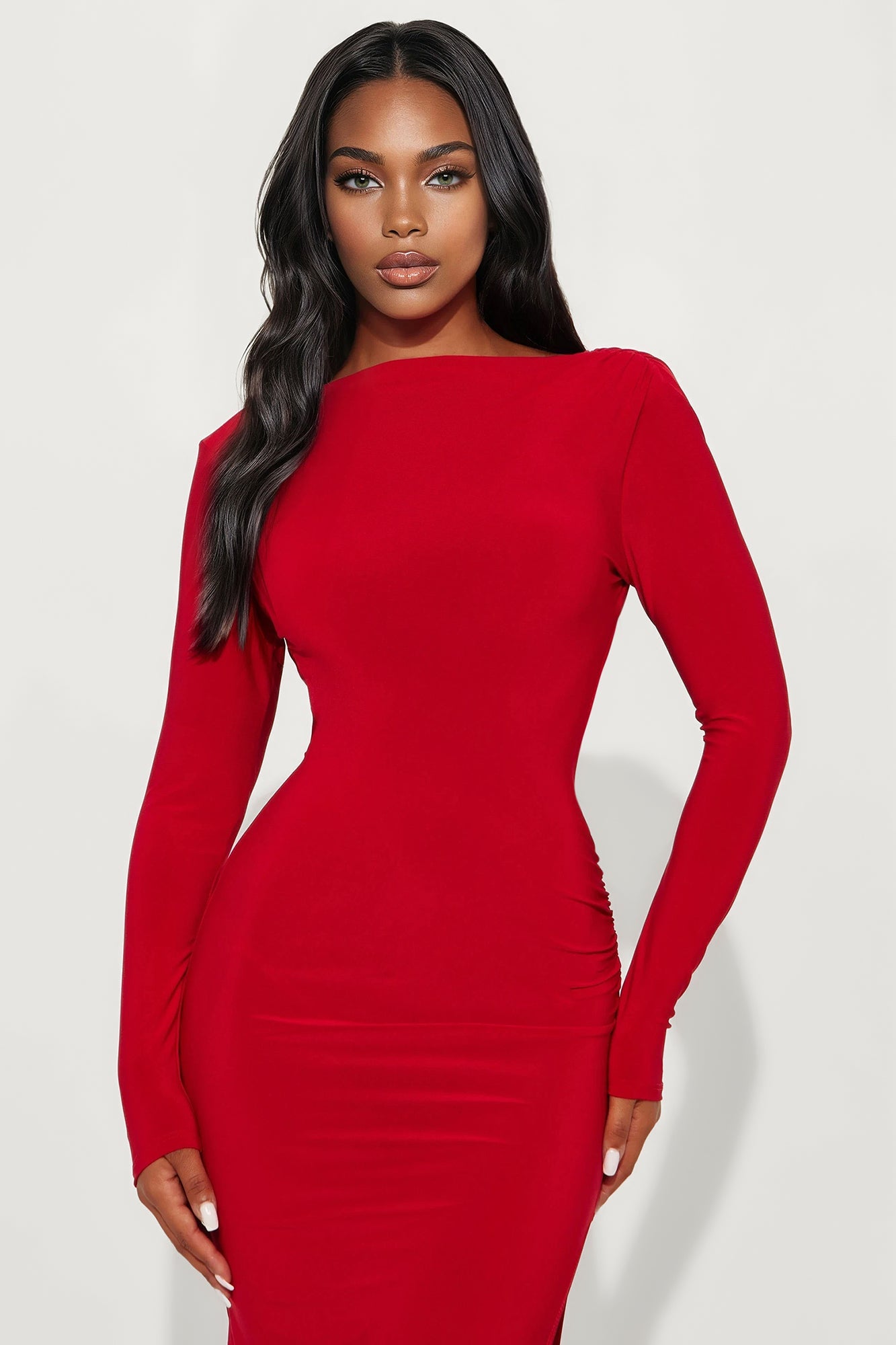 Hearts Home Backless Maxi Dress - Red
