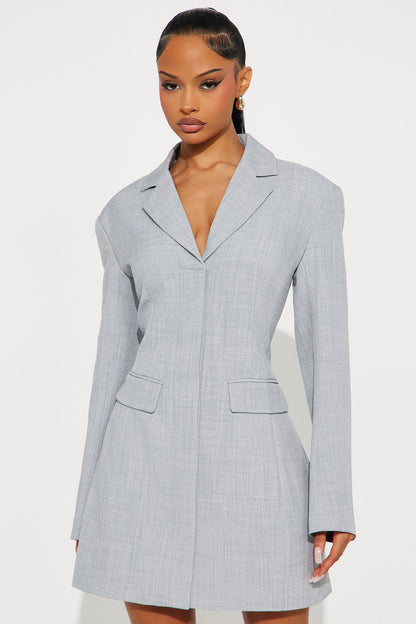 Court Appointed Blazer Mini Dress - Grey