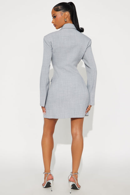 Court Appointed Blazer Mini Dress - Grey