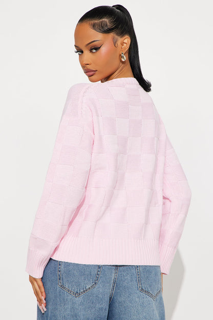 Lenny Checkered Sweater - Pink