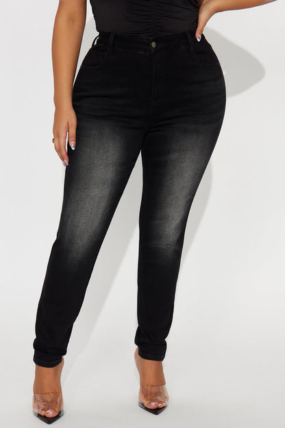 Hold You In Compression Skinny Jean - Black Wash