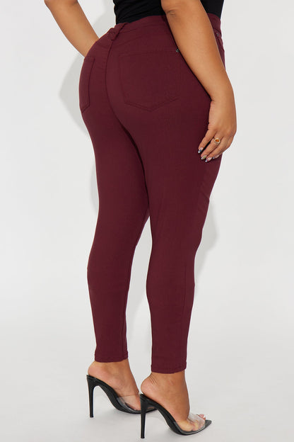 Hyperstretch Skinny Pants - Wine