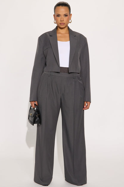 Suit &amp; Slay Blazer Pant Set - Charcoal