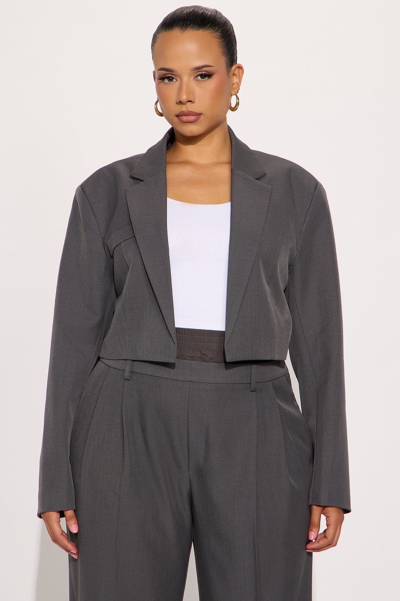 Suit &amp; Slay Blazer Pant Set - Charcoal