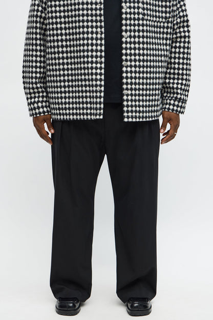 The Modern Stretch High Waisted Baggy Trousers - Black