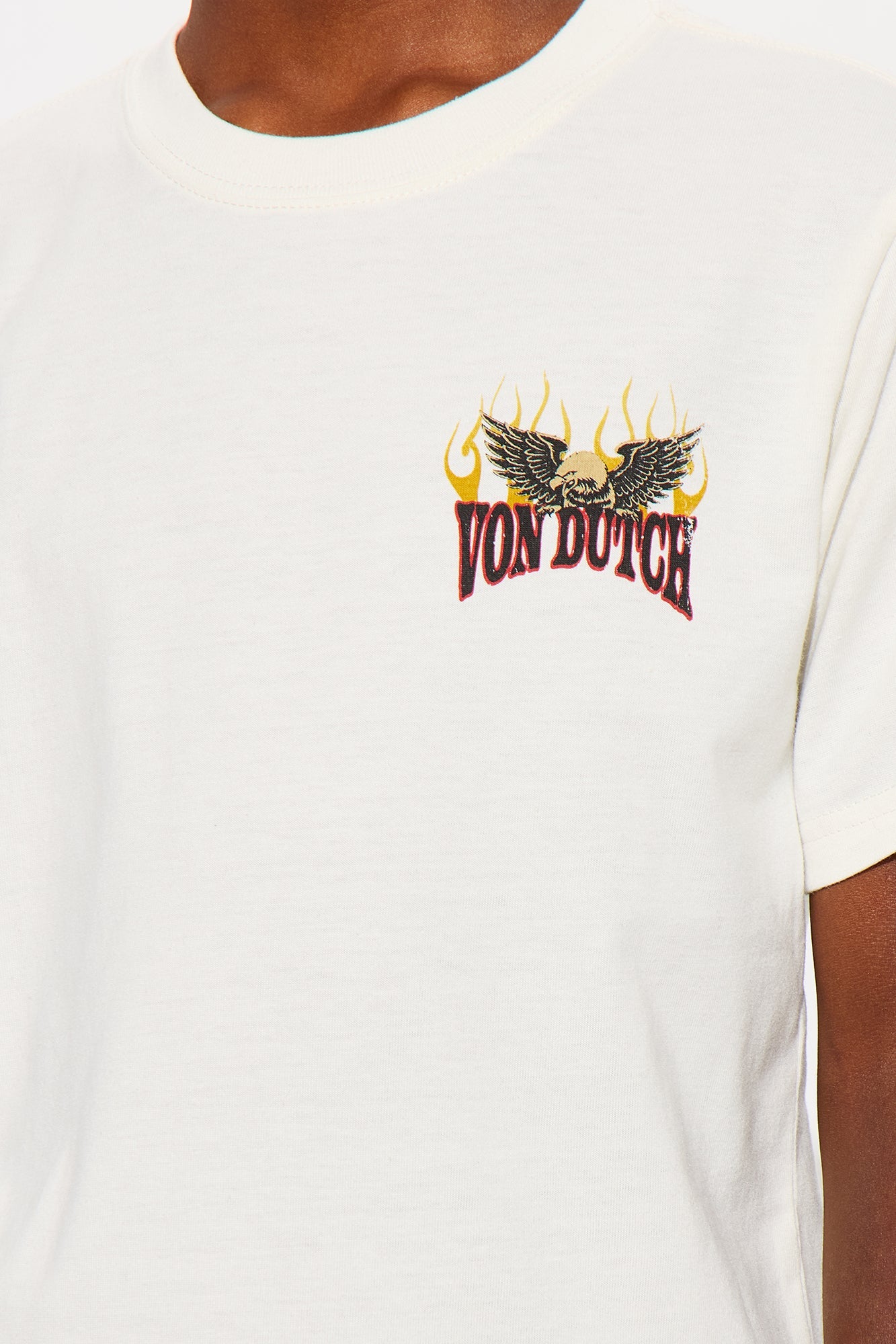 Mini Oversized Von Dutch Eagle Patch Tee - Cream