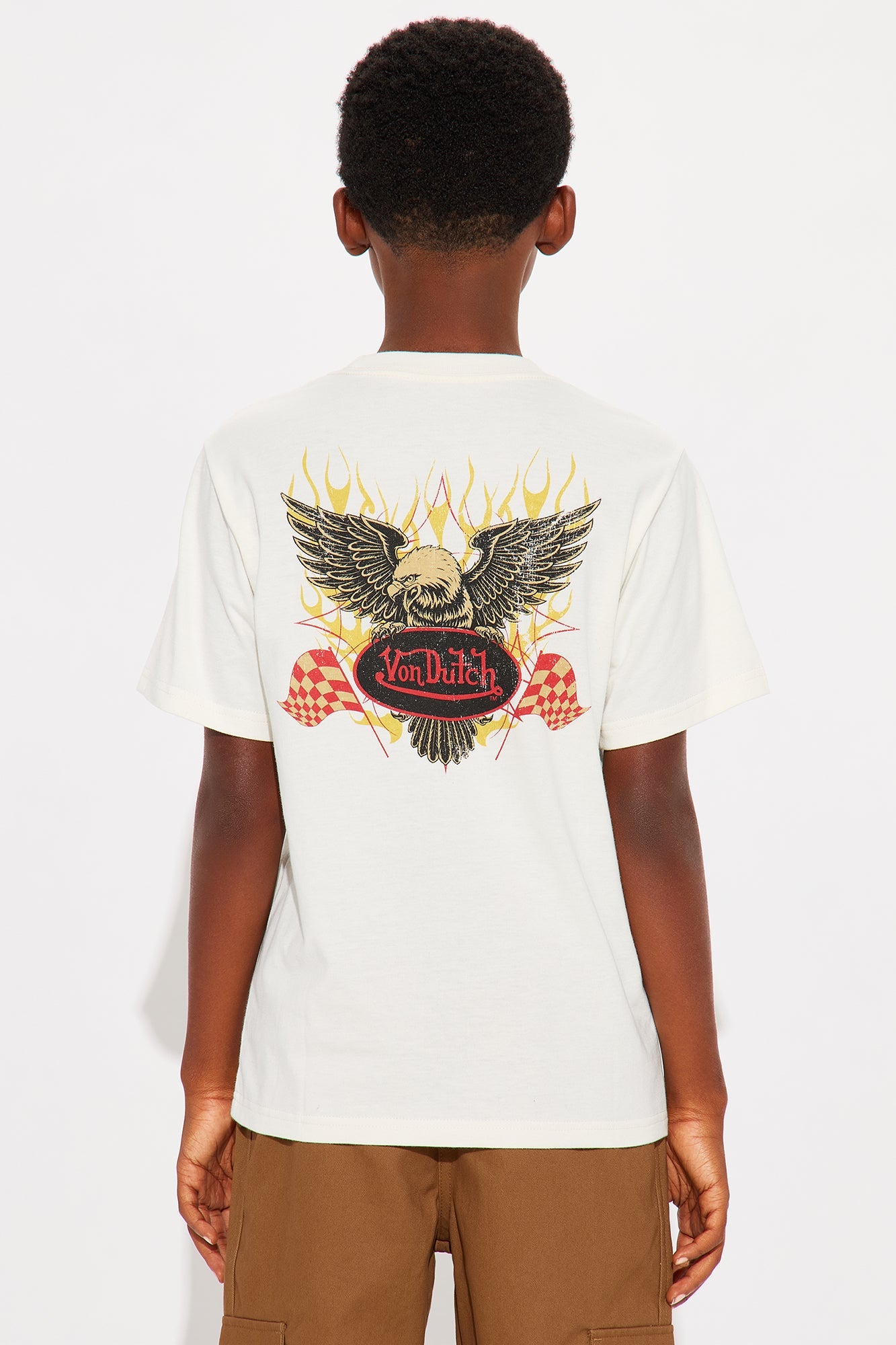 Mini Oversized Von Dutch Eagle Patch Tee - Cream