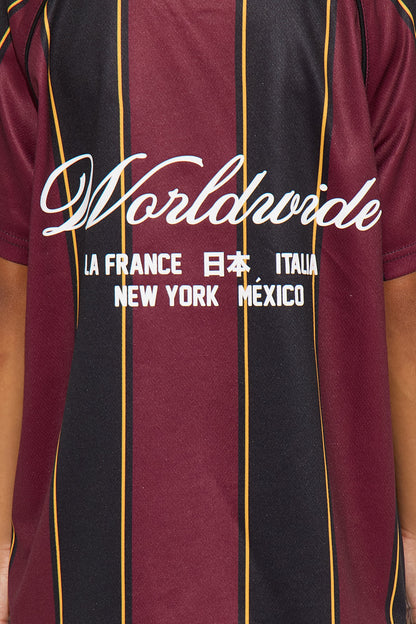 Mini Worldwide Jersey Tee - DarkRed