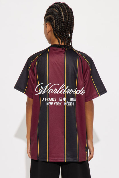 Mini Worldwide Jersey Tee - DarkRed